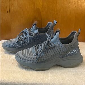 Steve Madden Blue Knit Jeweled Sneakers